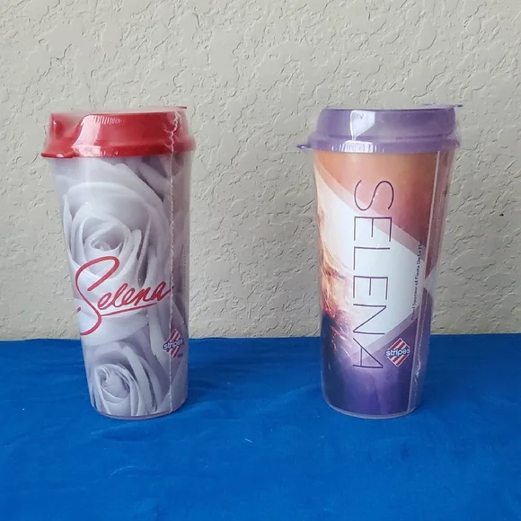 Selena Quintanilla Travel Tumblers Set 3 Cups Stripes 2019 - Picture 3 of 6